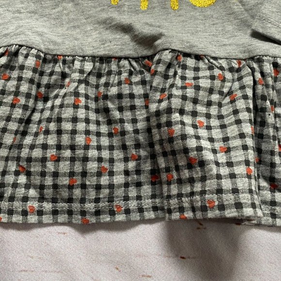 First Impressions Infant Girls Long Sleeve Shirt With Plaid Ruffle-Gray-12M-NWT - Picture 3 of 5